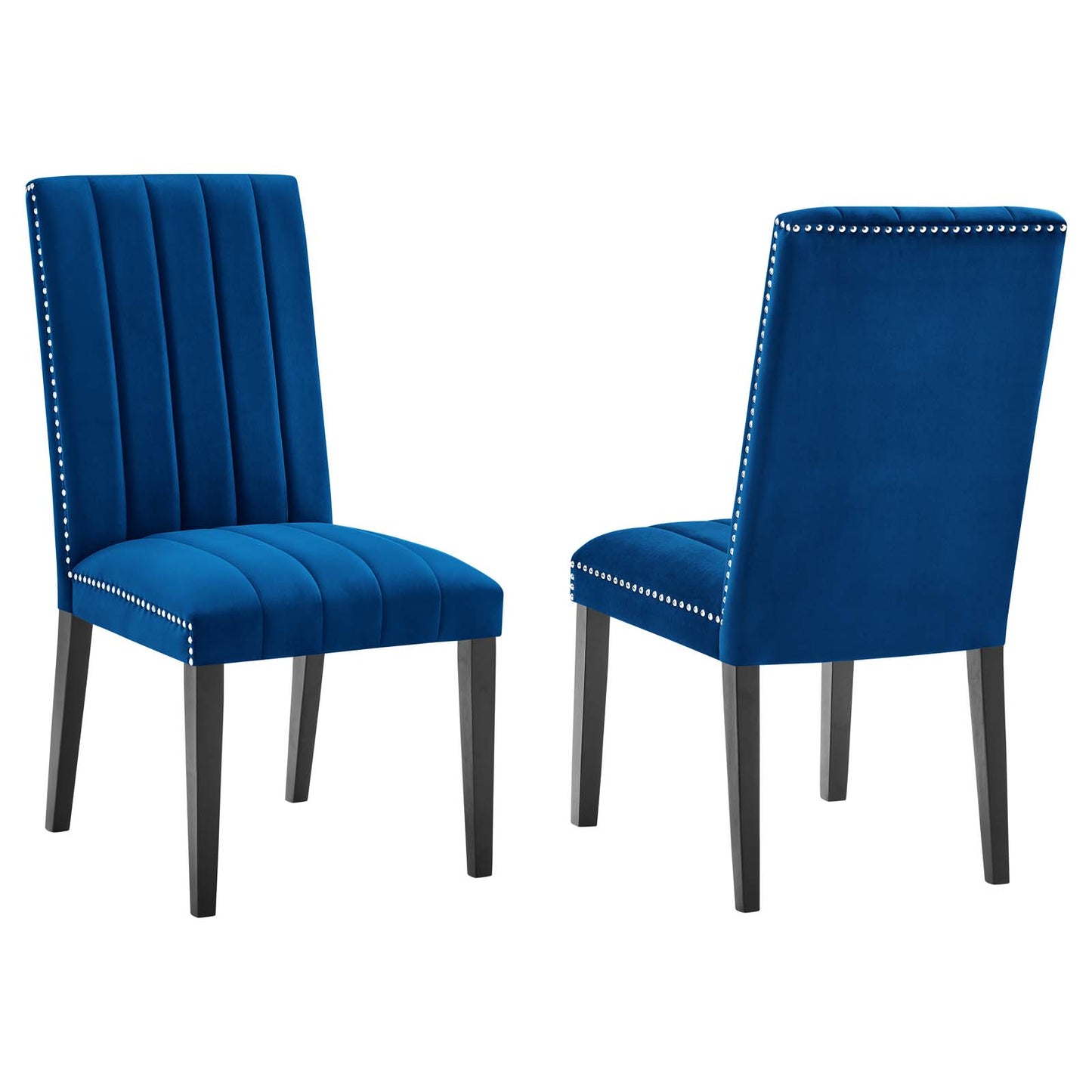 Modway Navy Catalyst Velvet Set of 2 Dining Side Chairs EEI-5081-NAV
