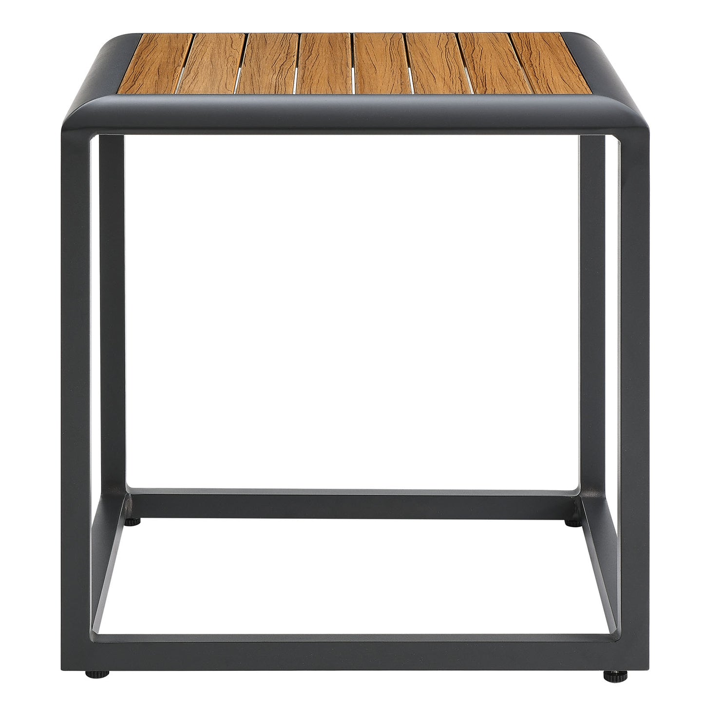 Modway Stance Patio Aluminum Side Table with Gray Natural EEI-3022-GRY-NAT