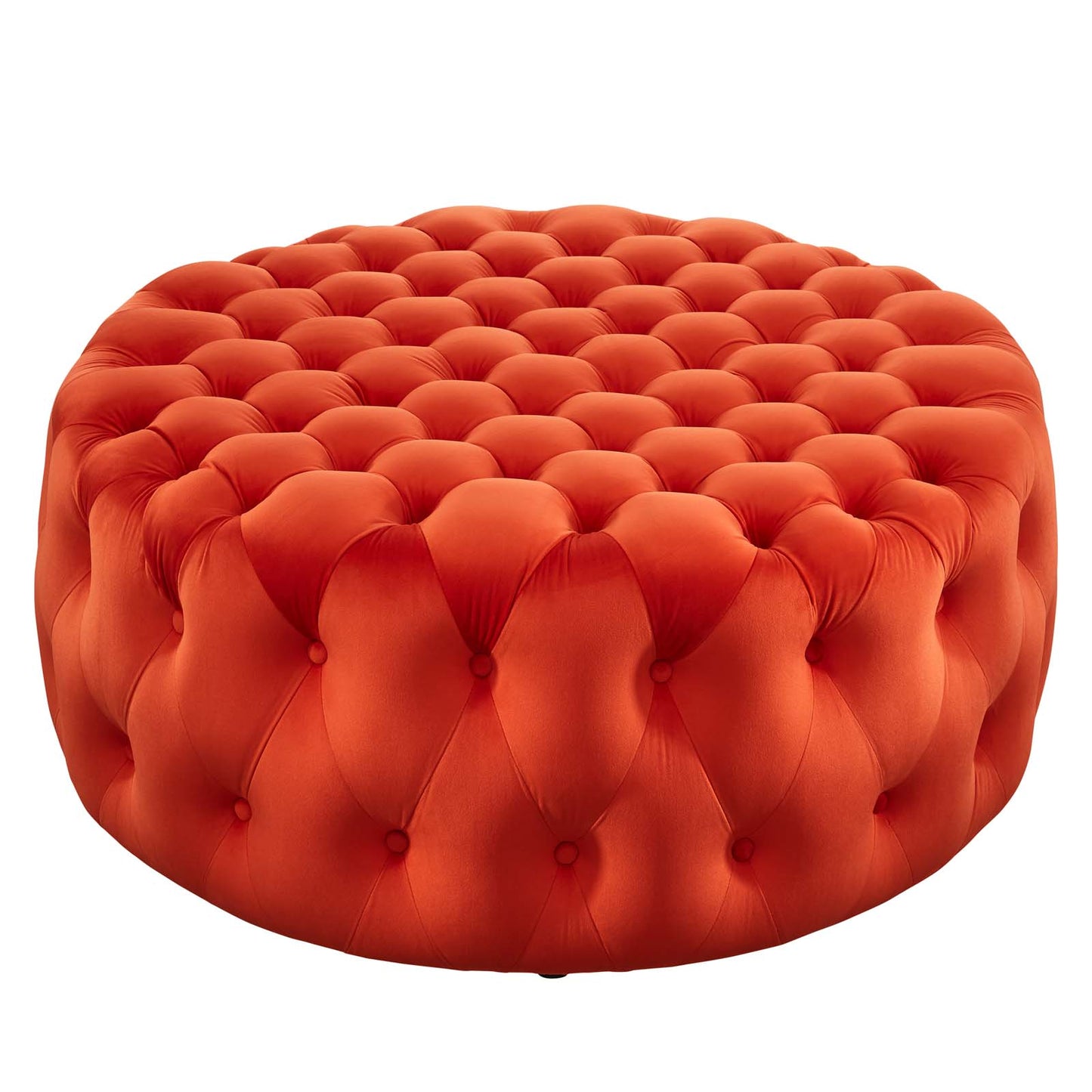 Modway Amour Tufted Button Velvet Large Round Ottoman with Orange EEI-5469-ORA