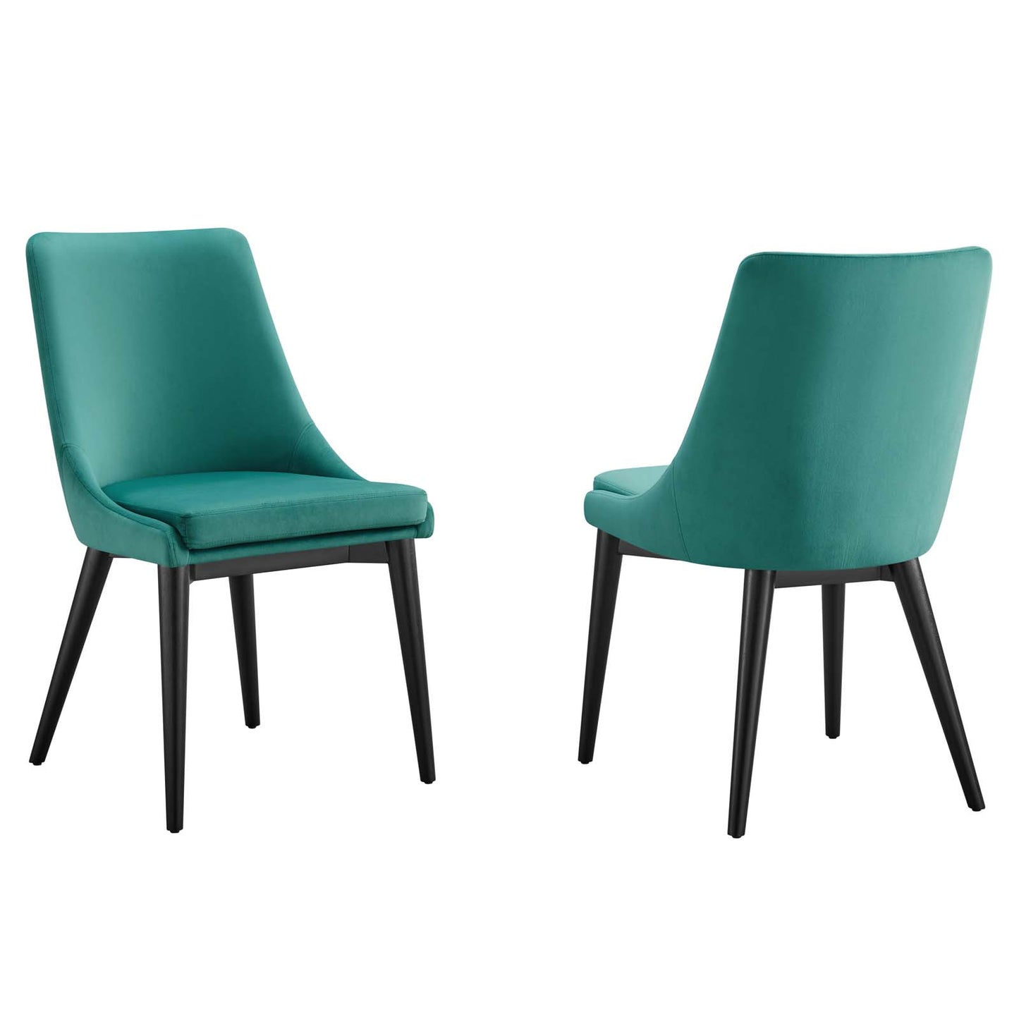 Modway Viscount Velvet Set of 2 Dining Chairs with Teal Finish EEI-5816-TEA