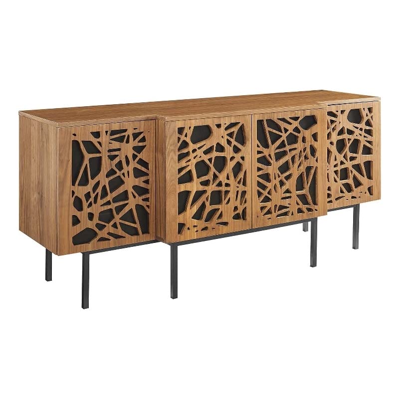 Modway Telluride Wood Sideboard Credenza in Walnut