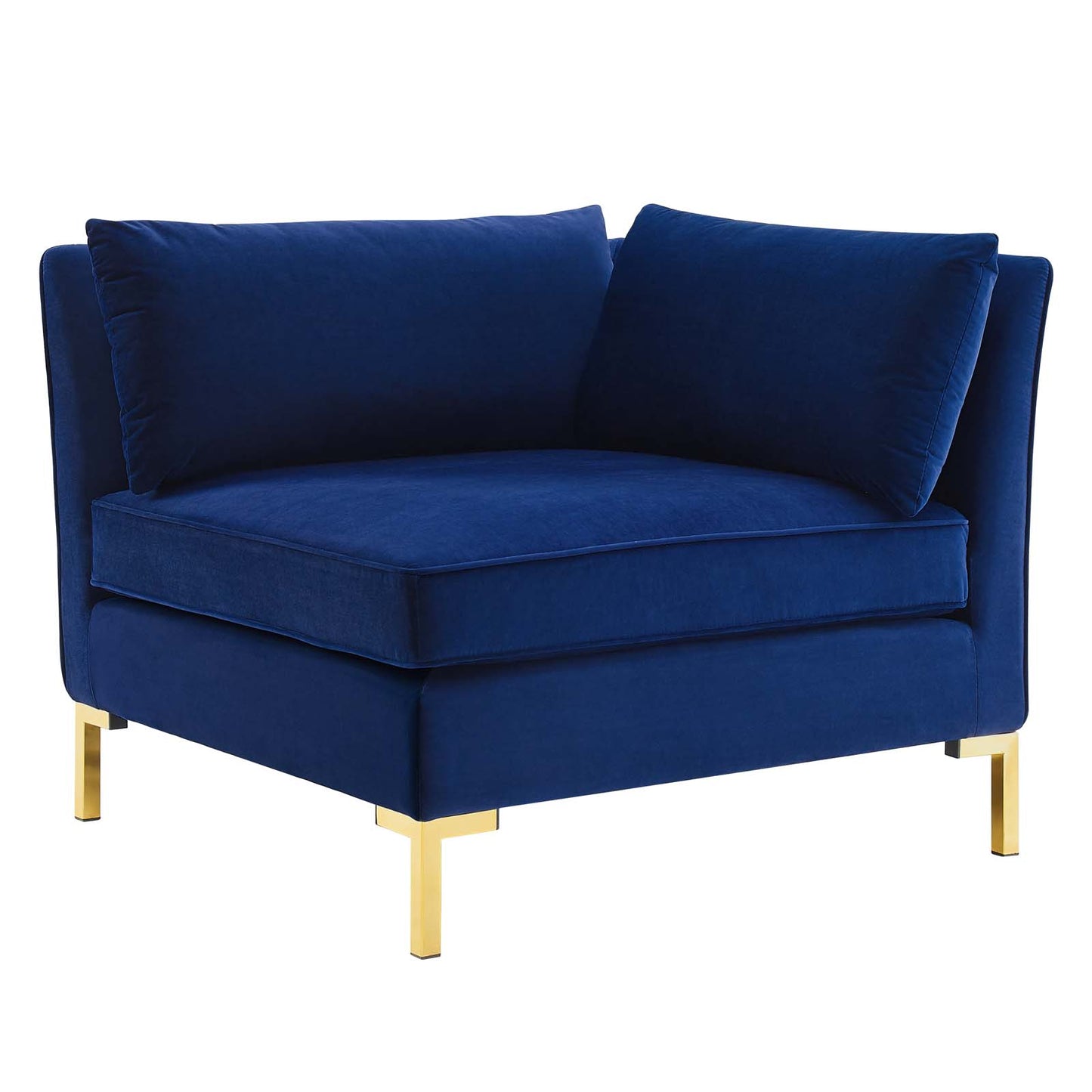 Modway Ardent Performance Velvet Upholstered Corner Sectional Chair in Navy