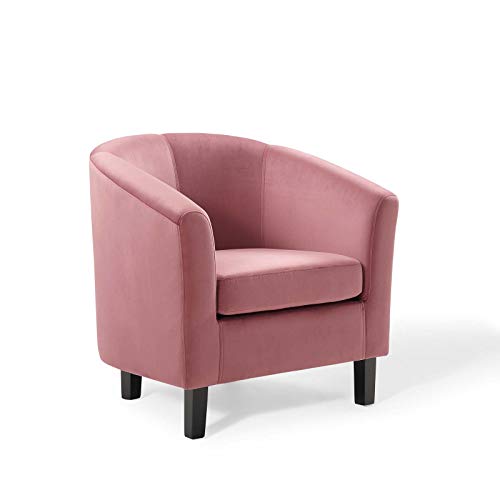 Modway Prospect Performance Velvet Upholstered Arm Chair in Dusty Rose