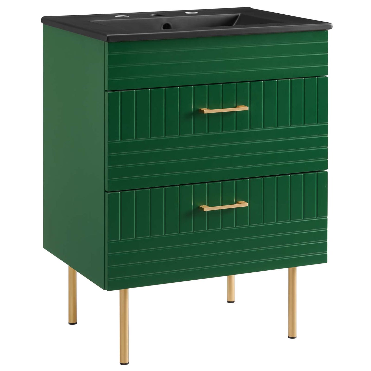 Modway Daybreak 24" Wall-Mount Bathroom Vanity in Green Black