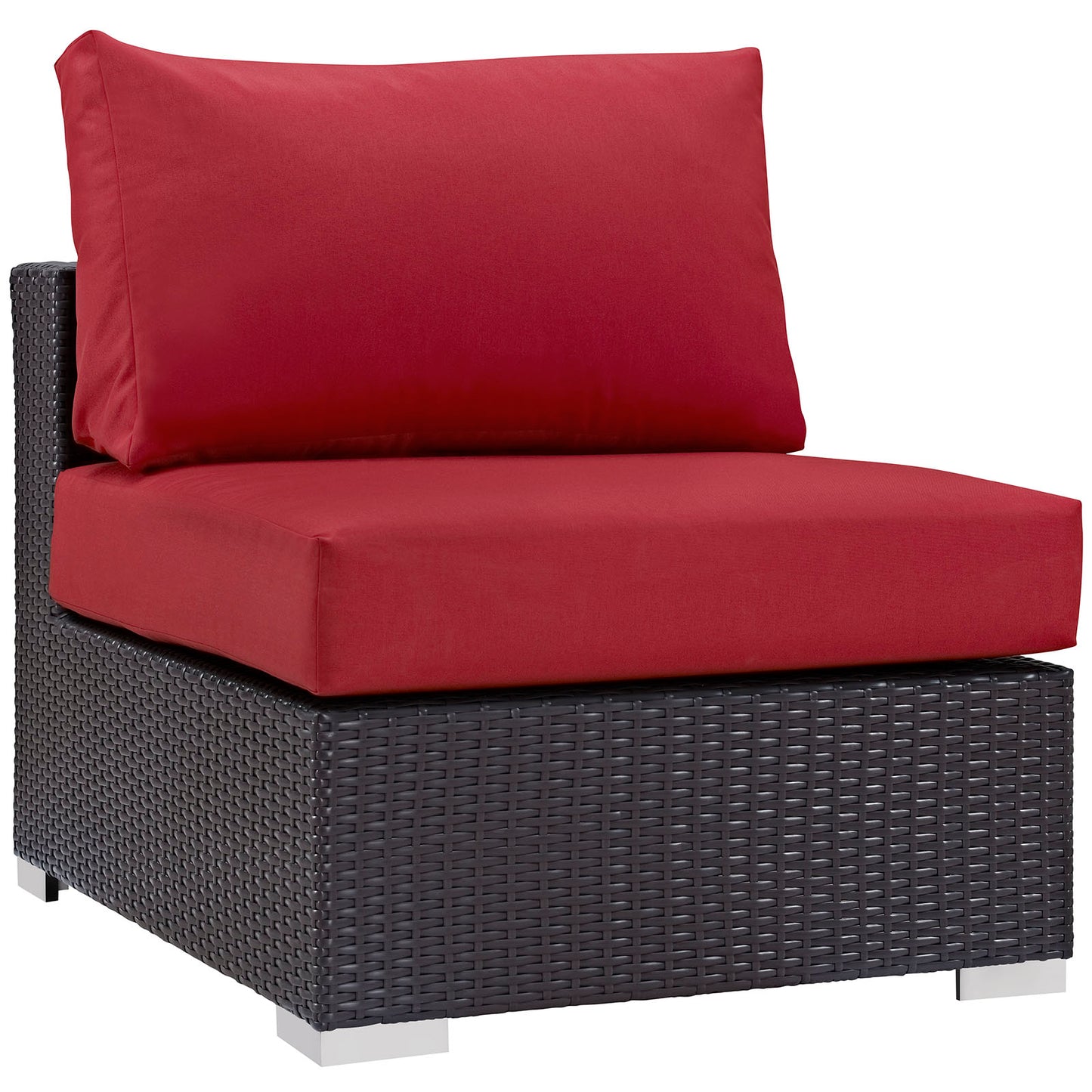 Modway Convene Wicker Rattan Outdoor Patio Sectional Seat with Cushions