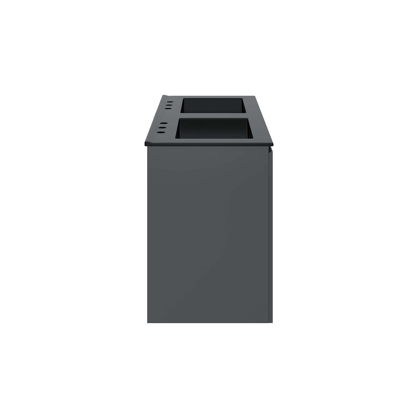 Modway Gray Bryn Wall-Mount Double Sink Bathroom Vanity EEI-5781-GRY-BLK