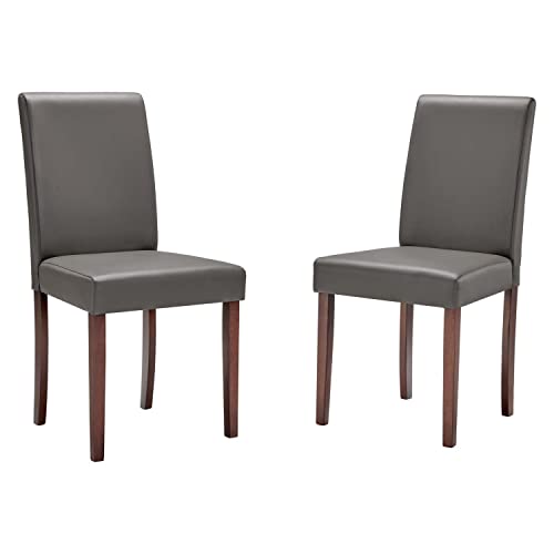 Modway Prosper Faux Leather Dining Side Chair Set of 2, Gray