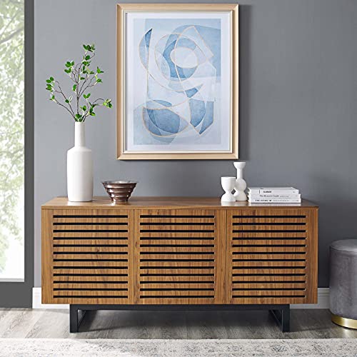 Modway Parker 55" Wood TV Stand in Walnut