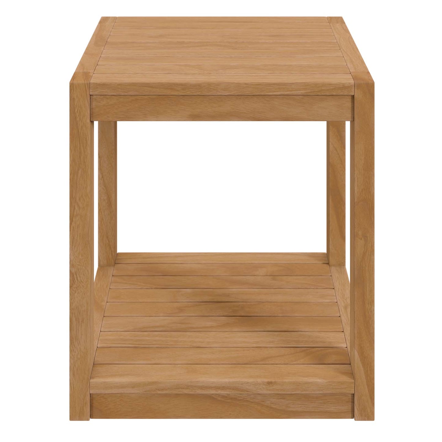 Modway Natural Carlsbad Teak Wood Outdoor Patio Side Table EEI-5607-NAT