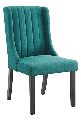 Modway Renew Fabric Parsons Dining Chairs in Teal-Set of 2