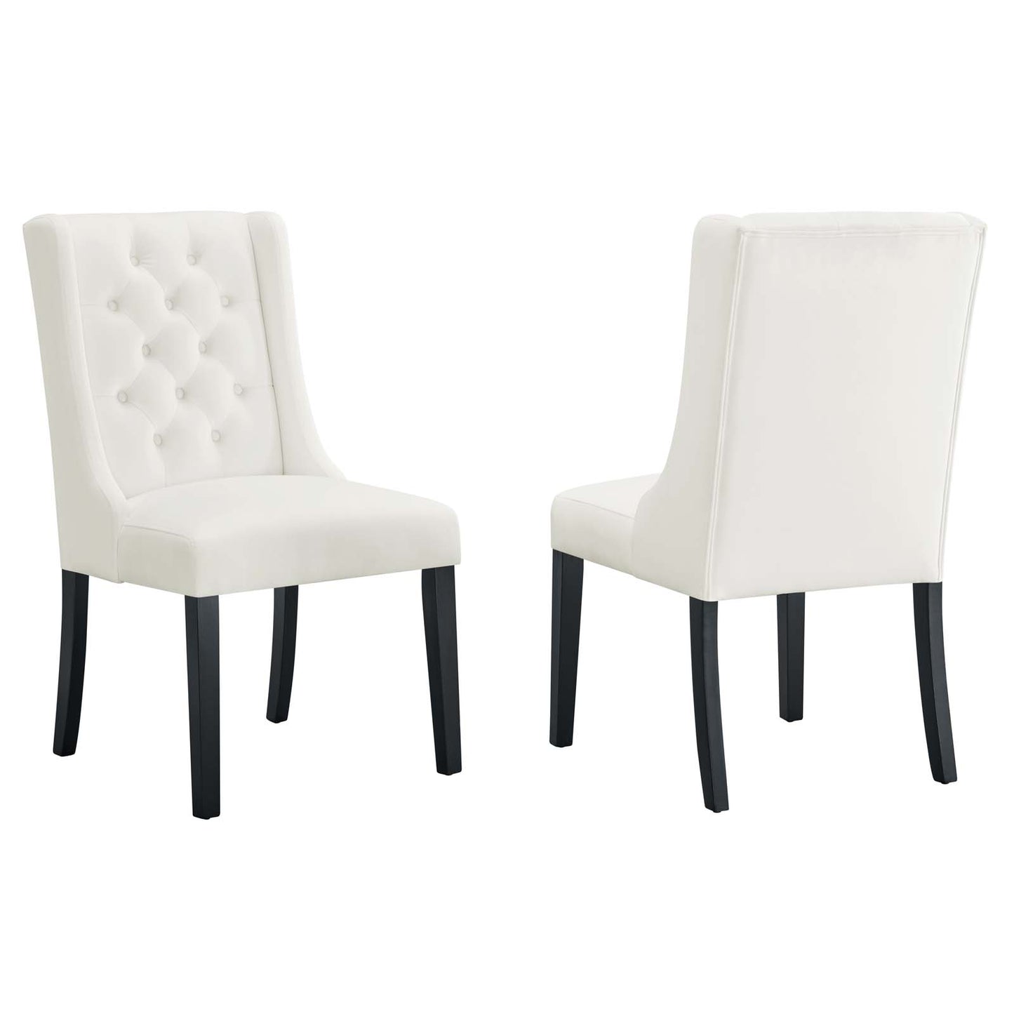 Modway Baronet Velvet Set of 2 Dining Chairs with White Finish EEI-5013-WHI