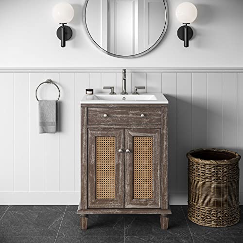 Modway EEI-5110-GRY-WHI Lilo 24" Bathroom Vanity, Gray White