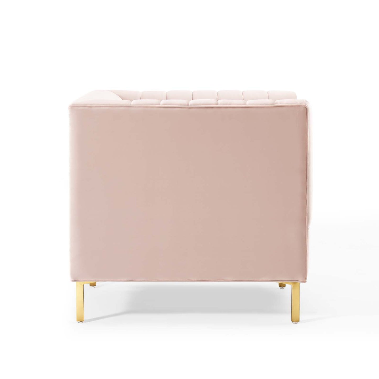 Modway Shift Channel Glam Performance Velvet Tufted Arm Chair in Pink