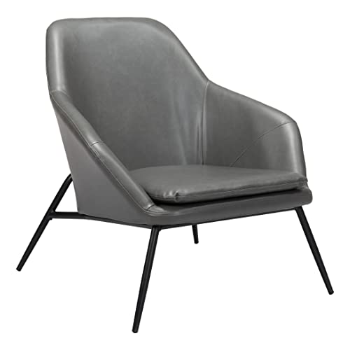 Zuo Modern - Manuel Accent Chair Gray - Modern - Seating - Steel, Plywood, Foam, 100% Polyurethane - Indoor - 31.1in Height