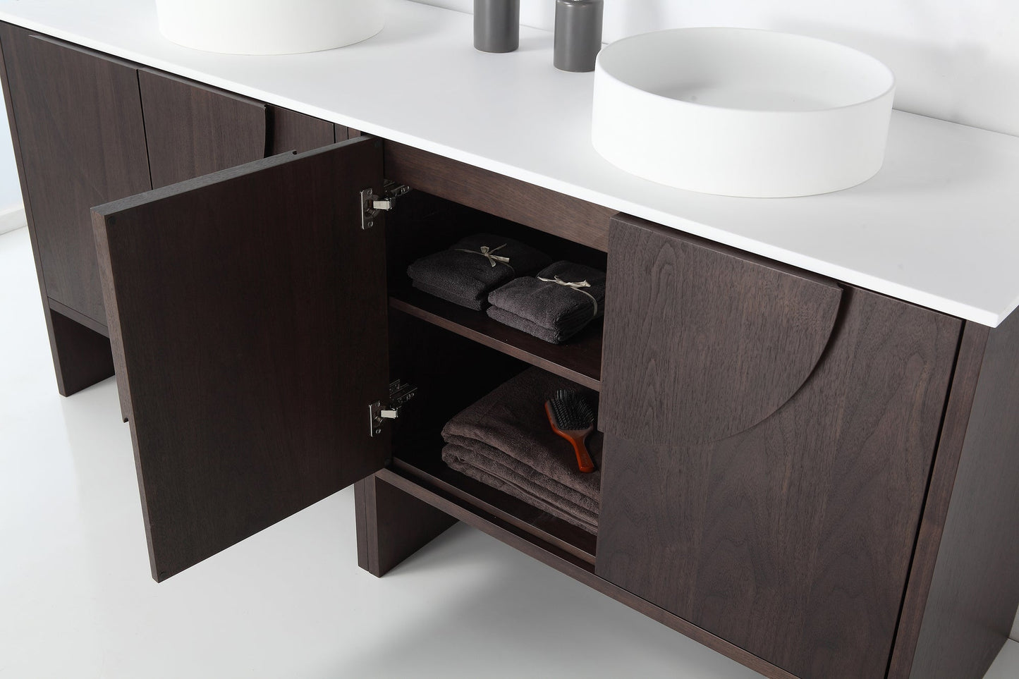 CELLE 72” DARK WALNUT FREESTANDING MODERN BATHROOM VANITY