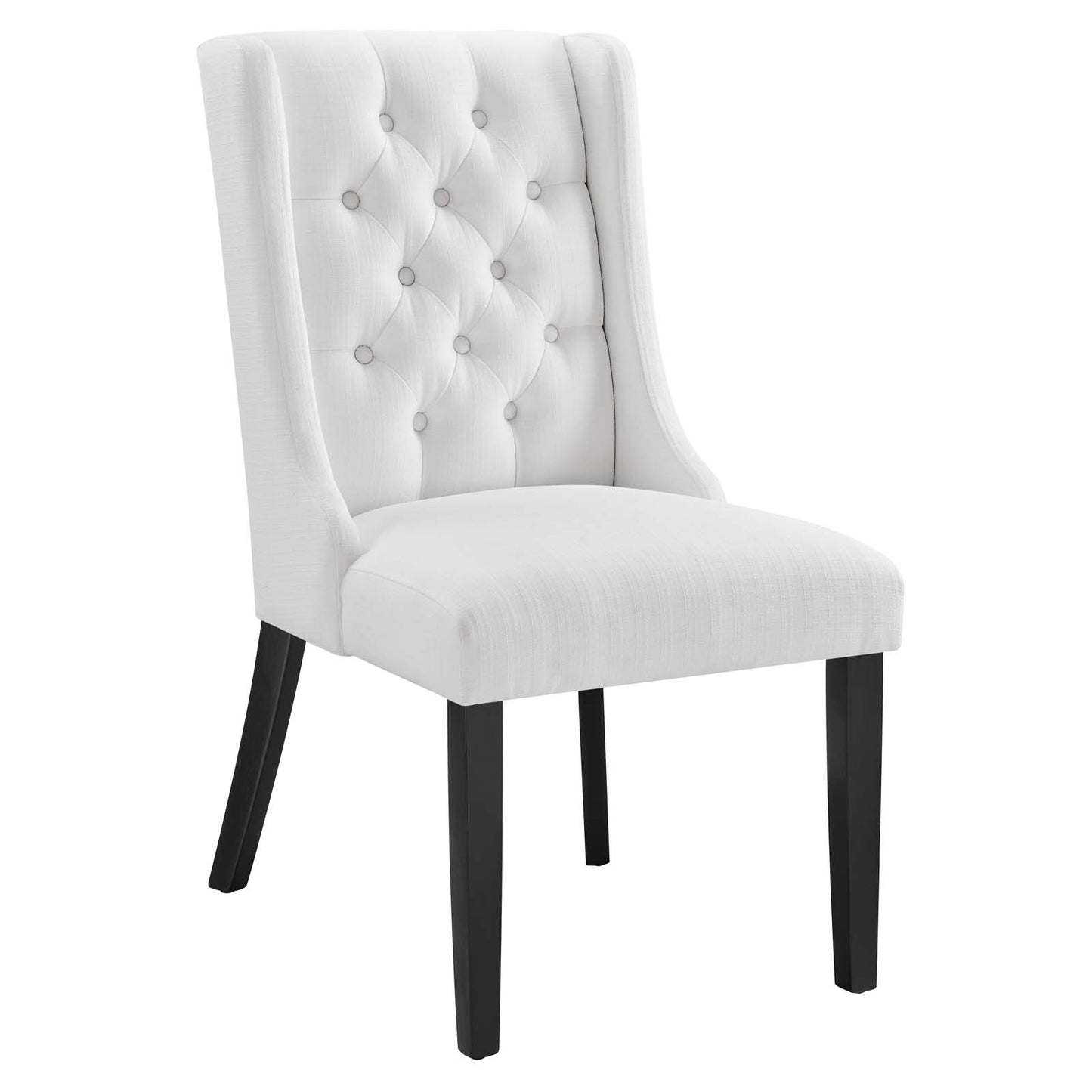 Modway Baronet Button-Tufted Fabric Parsons Dining Chair in White