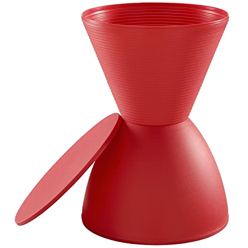 Modway Haste Contemporary Modern Hourglass Accent Stool in Red