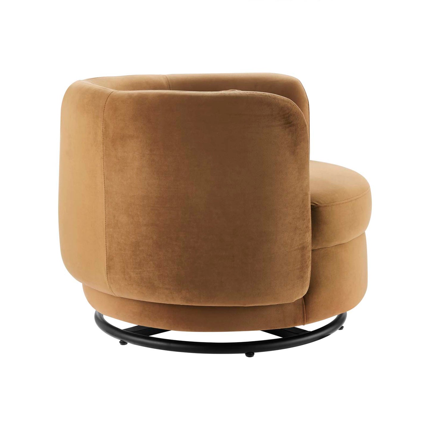 Modway Relish Velvet Swivel Chair with Black Cognac Finish EEI-5001-BLK-COG