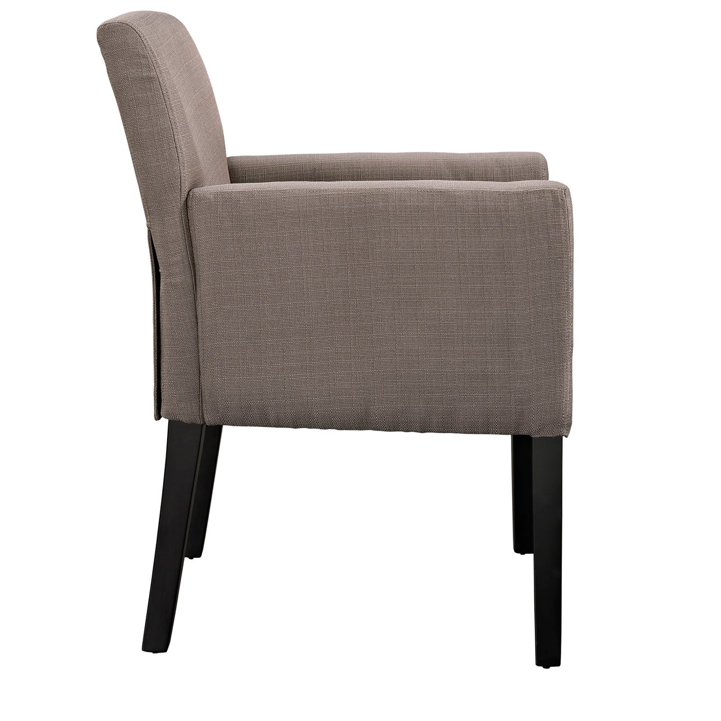 Modway Chloe Upholstered Fabric Modern Farmhouse Dining Arm Accent Chair in Gray - Set of 2