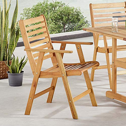 Modway EEI-3753-NAT-SET Hatteras 5 Piece Outdoor Eucalyptus Wood Natural Patio Dining Set