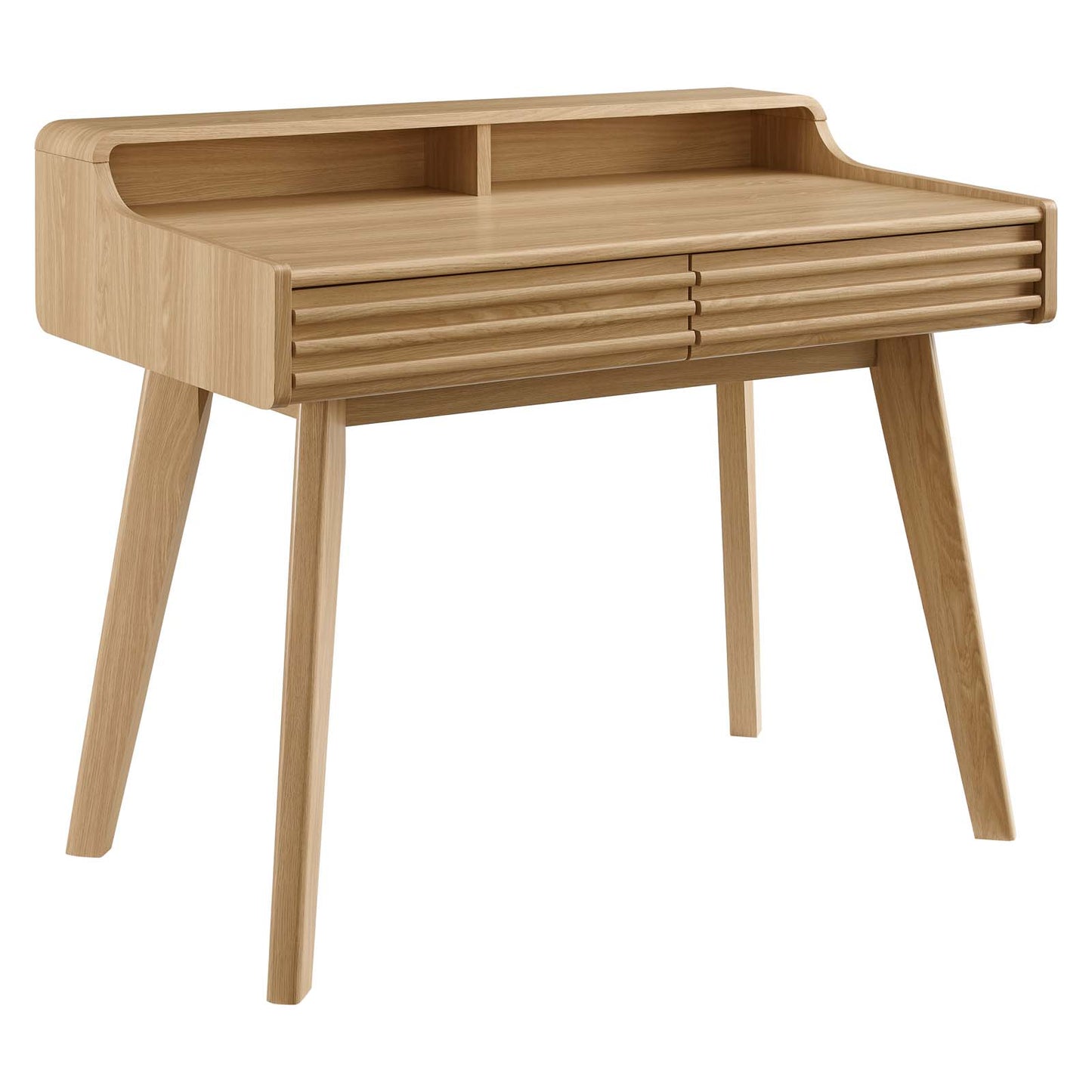 Modway Render Mid-Century Modern Writing Desk in Oak