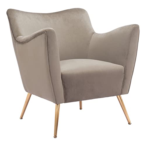 Zuo Modern - Zoco Accent Chair Beige - Modern - Seating - Steel, Plywood, Foam, 100% Polyester - Indoor - 32.3in Height