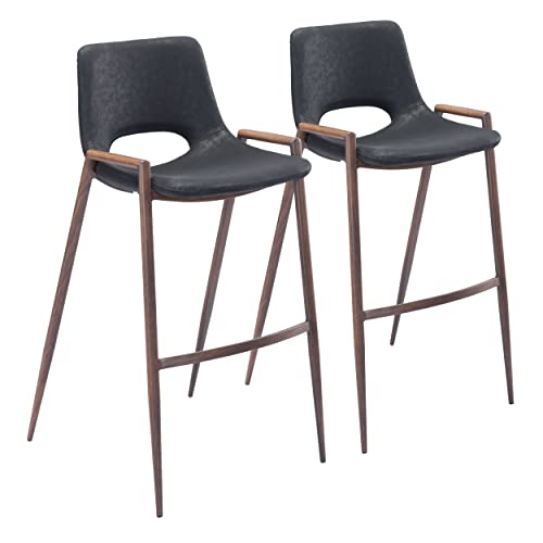 Zuo Modern Bar Chair (Set of 2) Black Desi