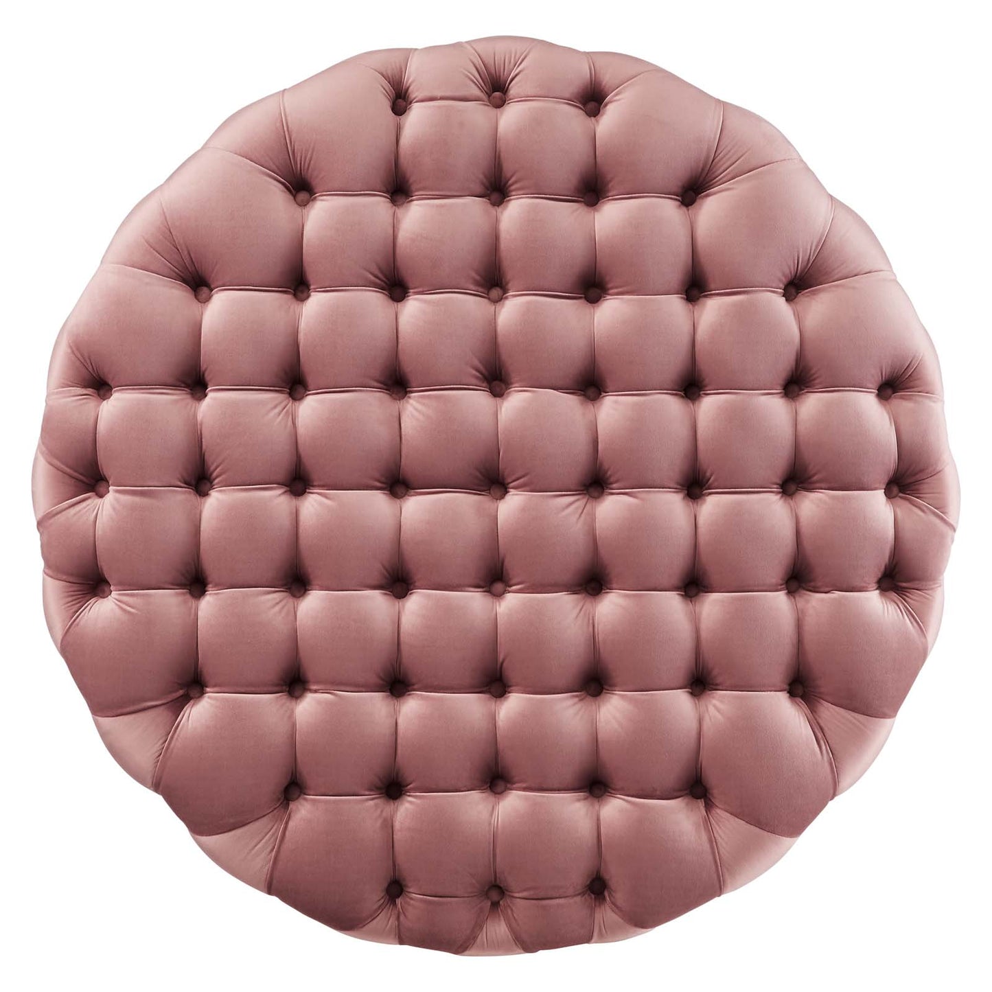 Modway Amour Velvet Large Round Ottoman with Dusty Rose Finish EEI-5469-DUS