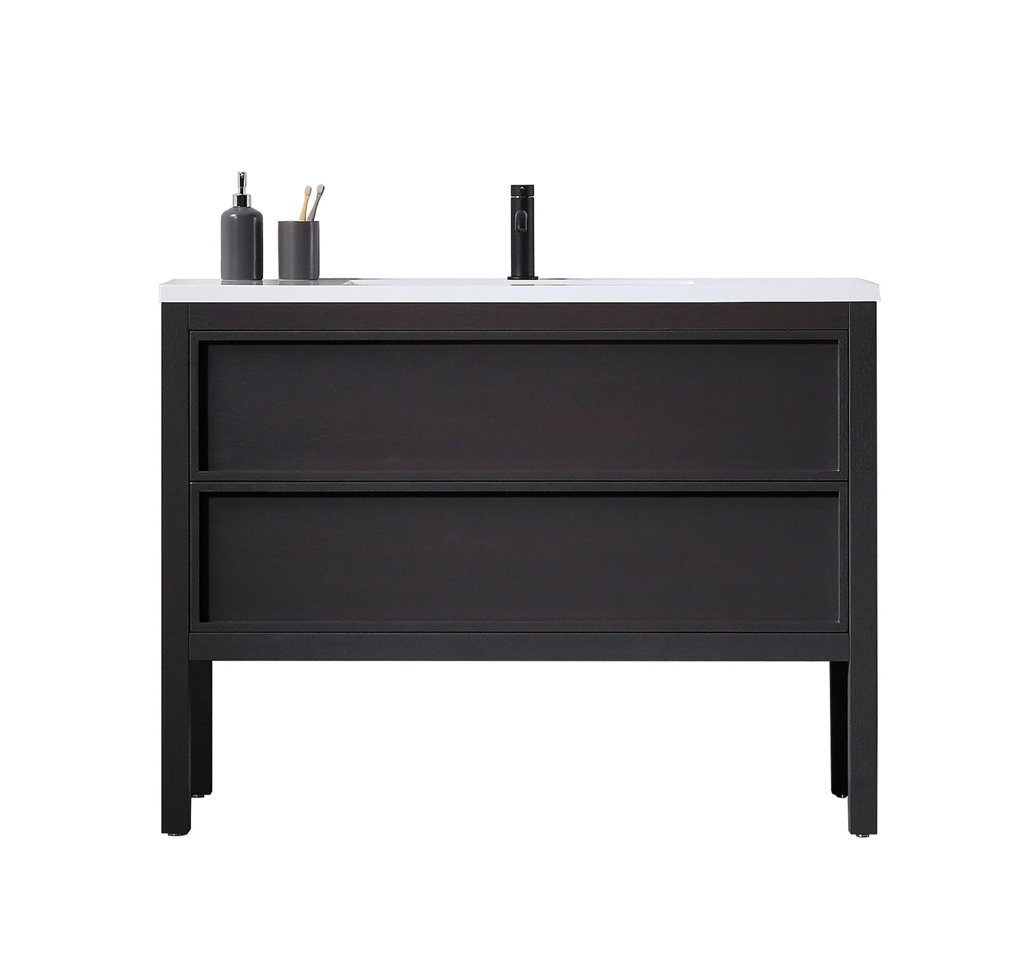 ANNECY 48” CHARCOAL OAK FREESTANDING MODERN BATHROOM VANITY