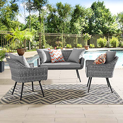 Modway EEI-3175-GRY-GRY-SET Endeavor Sectional Sofa Set, Gray Gray