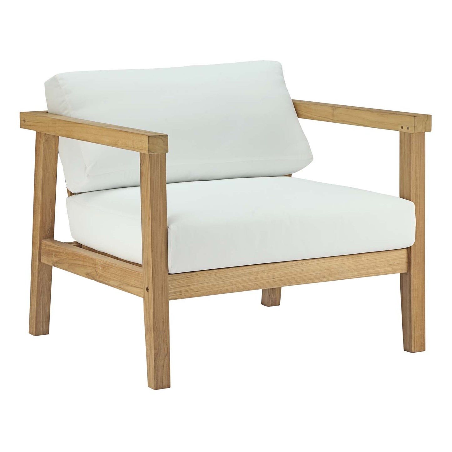 Modway Bayport 2 Piece Outdoor Patio Teak Set - Natural White