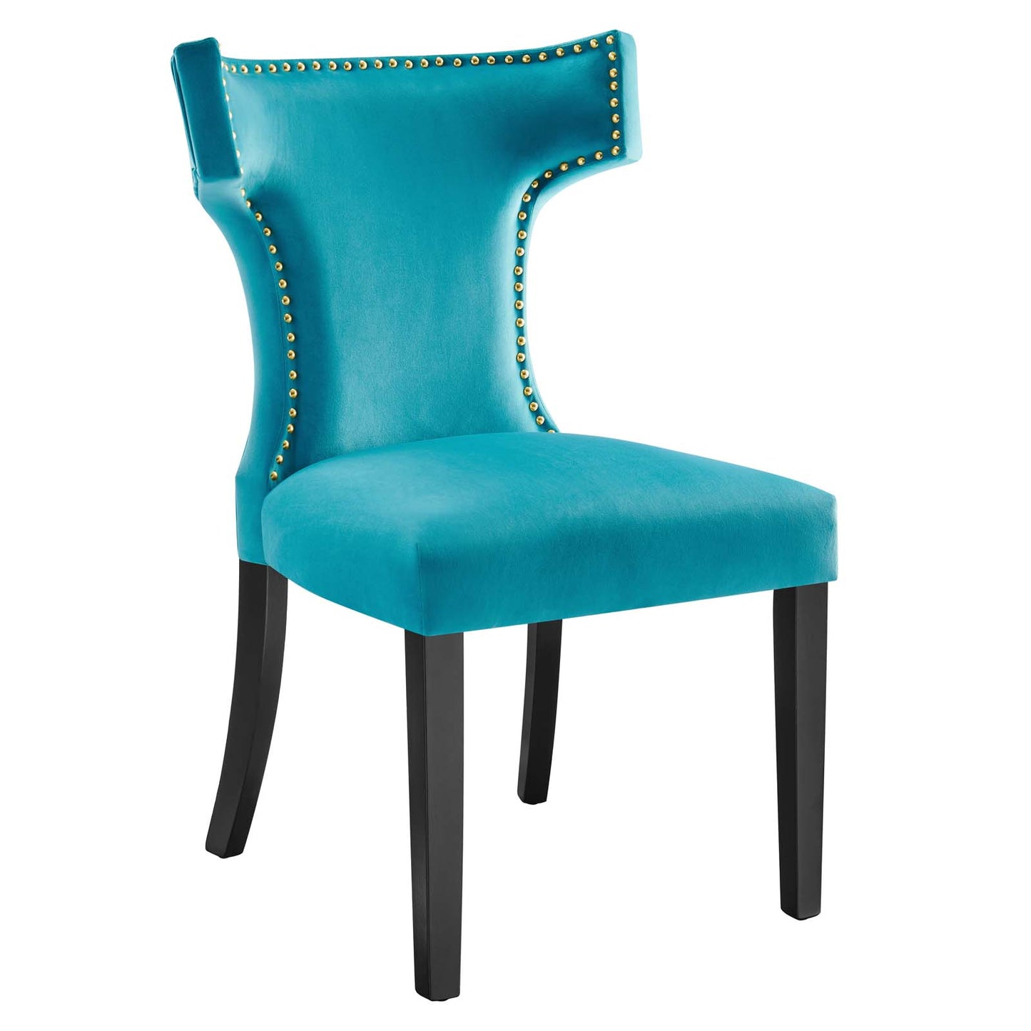 Modway Curve Performance Velvet Set of 2 Dining Chairs with Blue EEI-5008-BLU