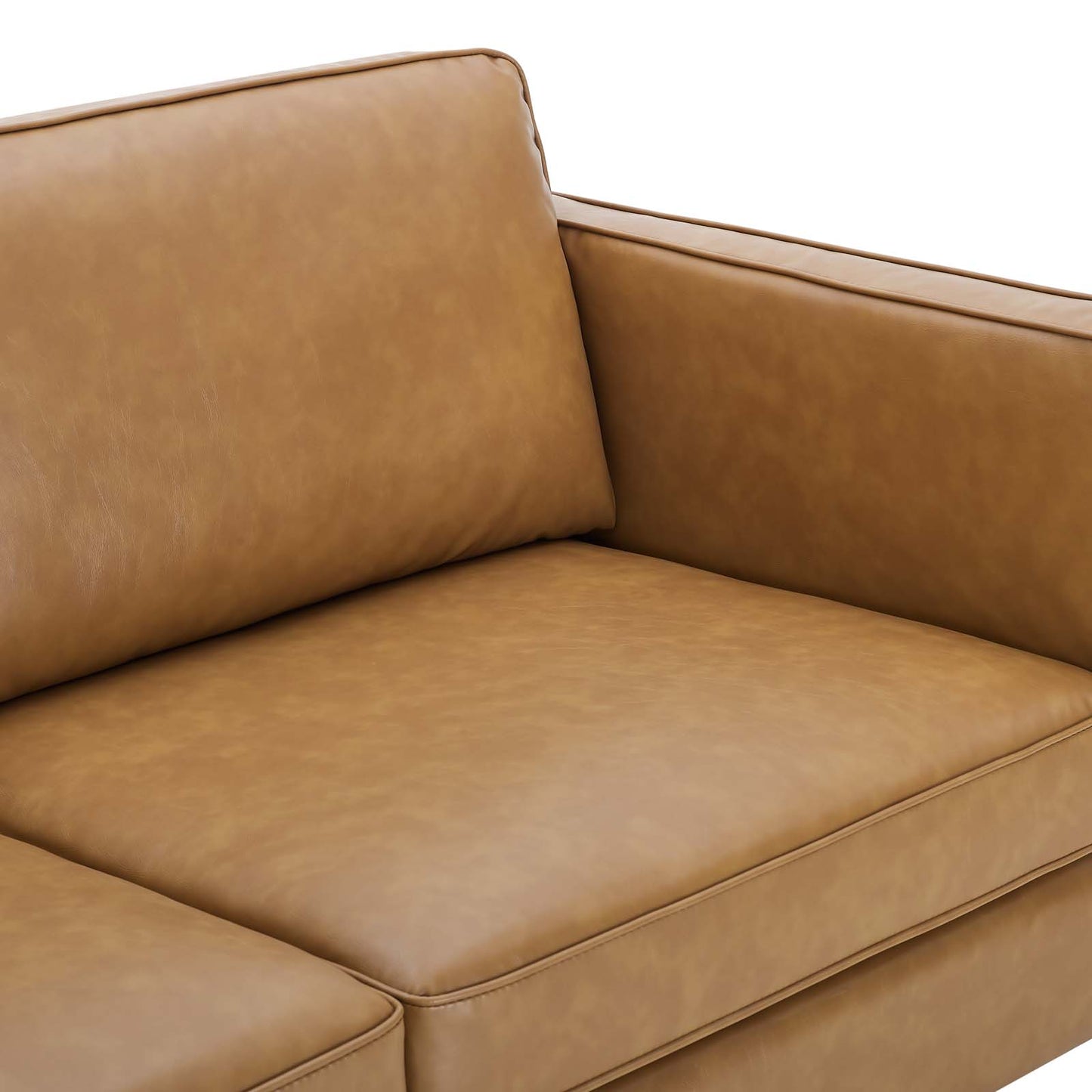 Modway Kaiya Upholstered Vegan Leather Sofa, Tan