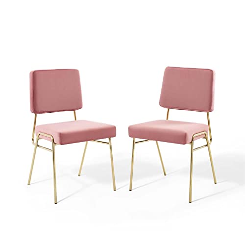 Modway Craft Dining Chair, Gold Dusty Rose