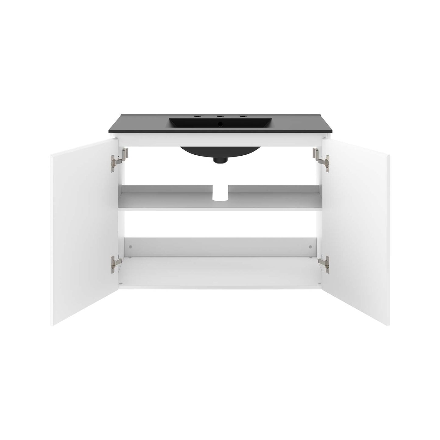 Modway White and Black Bryn Wall-Mount Bathroom Vanity EEI-5779-WHI-BLK