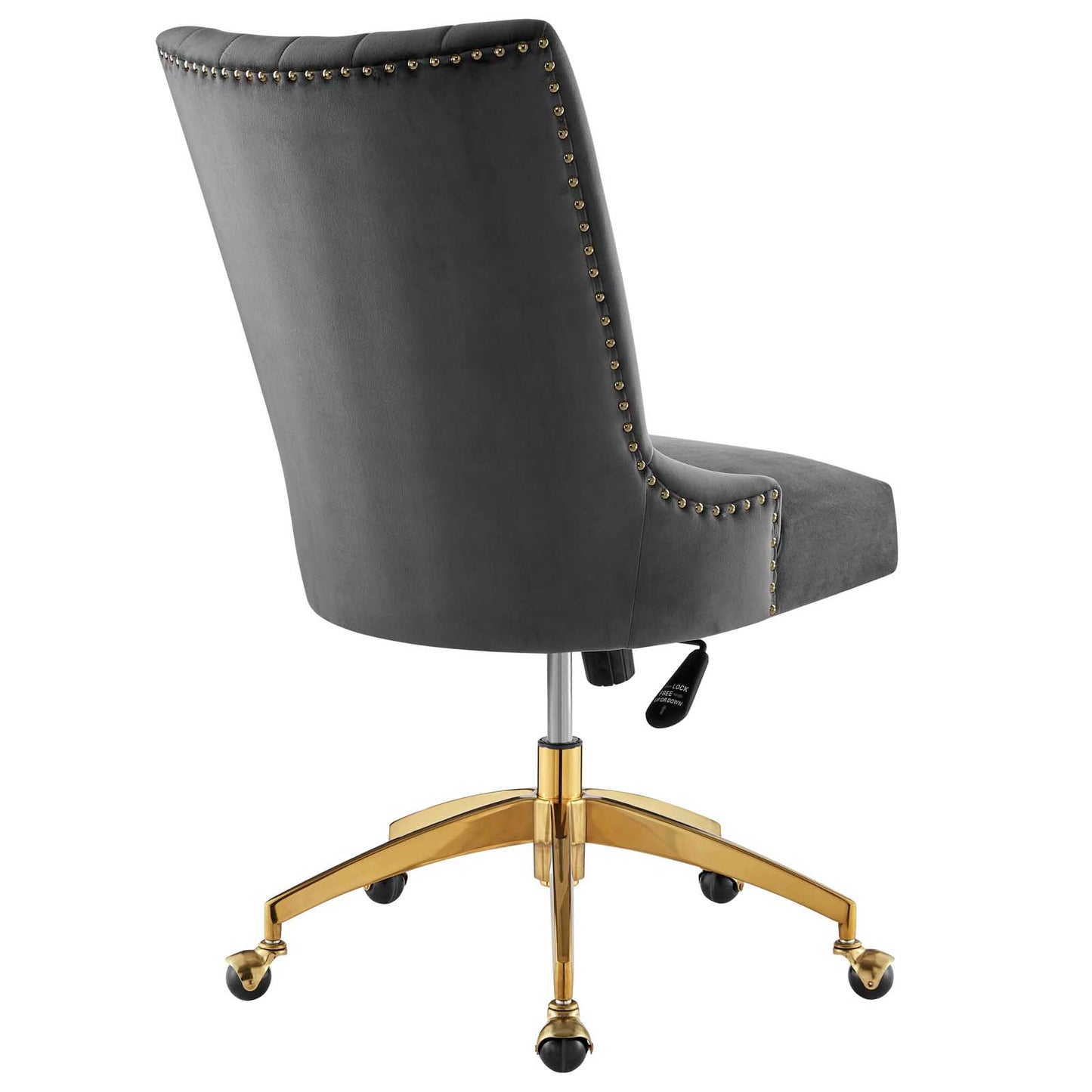 Modway Empower Channel Tufted Performance Velvet Office Chair in Gold Gray