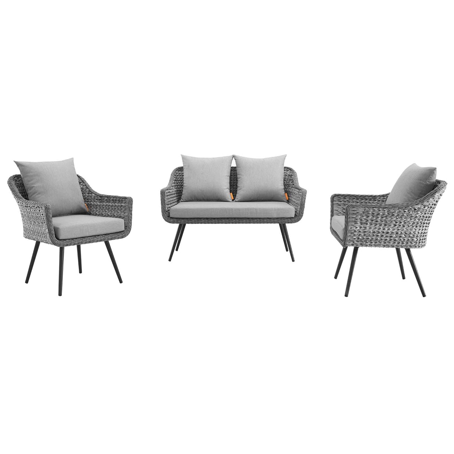 Modway EEI-3175-GRY-GRY-SET Endeavor Sectional Sofa Set, Gray Gray