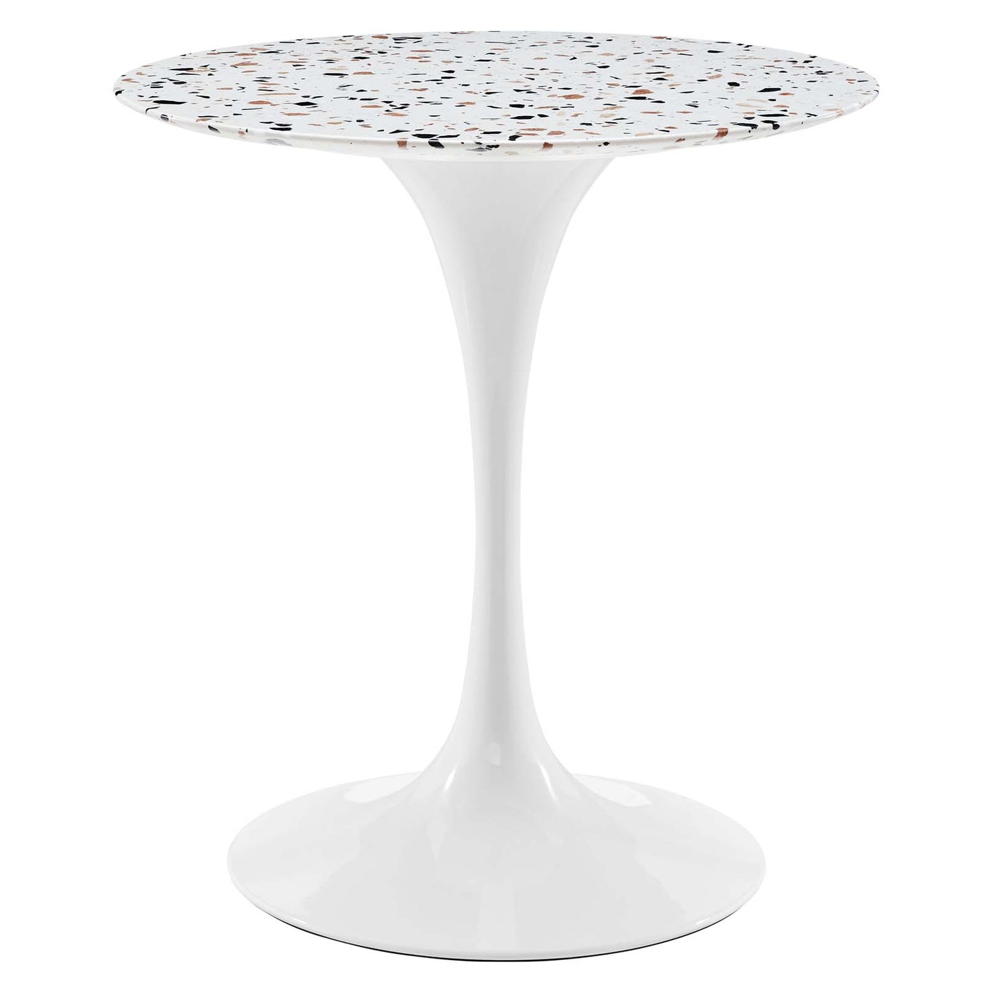 Modway White Lippa Round Terrazzo Dining Table EEI-5697-WHI-WHI