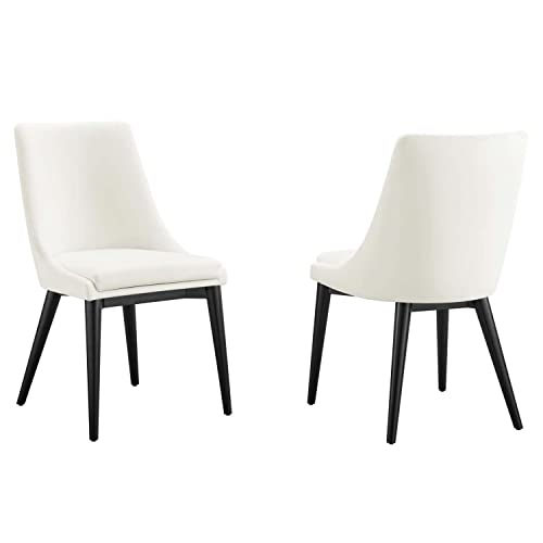 Modway Viscount Velvet Set of 2 Dining Chairs with White Finish EEI-5816-WHI