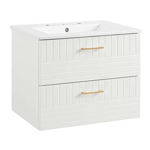 Modway Daybreak 24" Wall-Mount Bathroom Vanity White