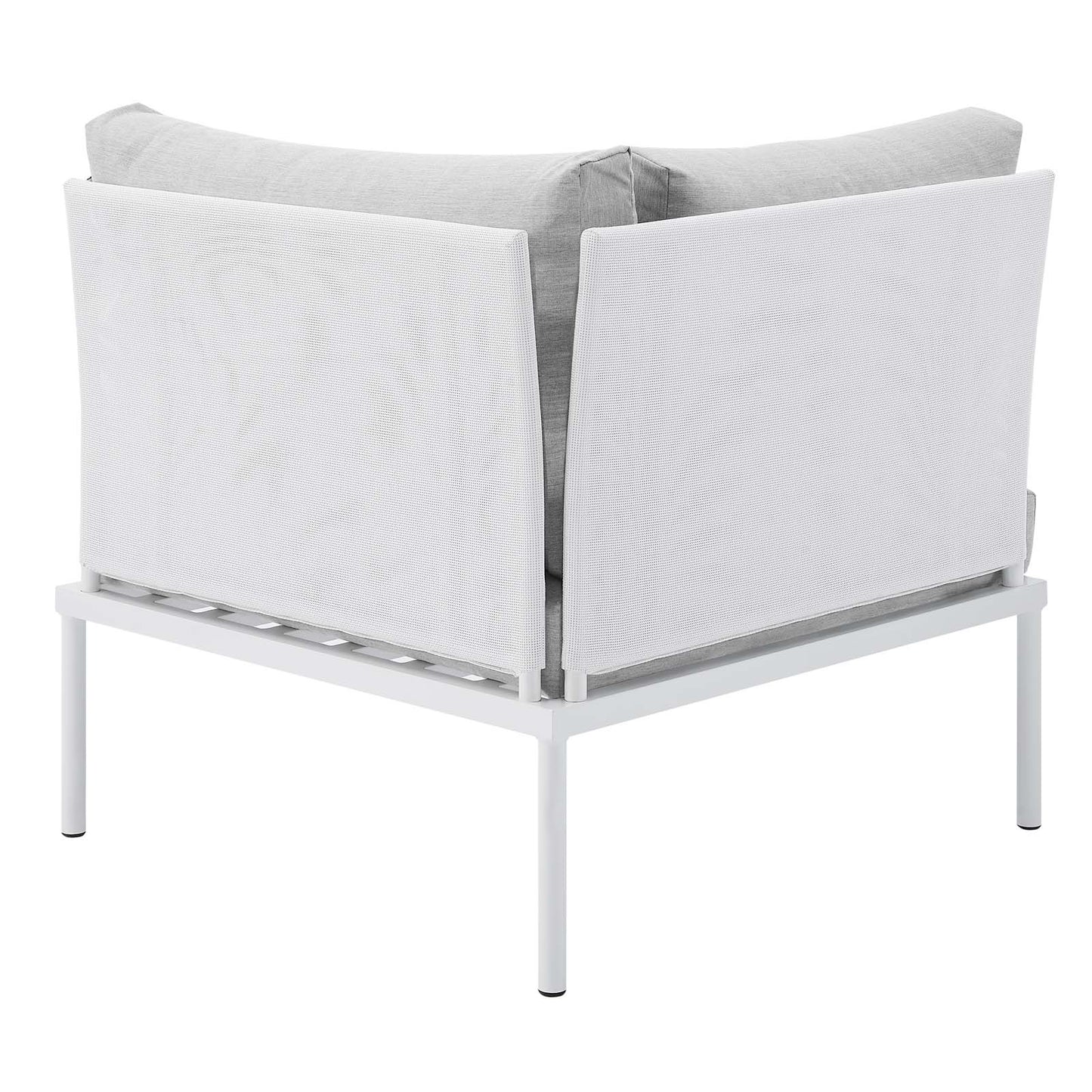 Modway EEI-4539-WHI-GRY Harmony Sunbrella White Gray Outdoor Patio All Mesh Corner Chair