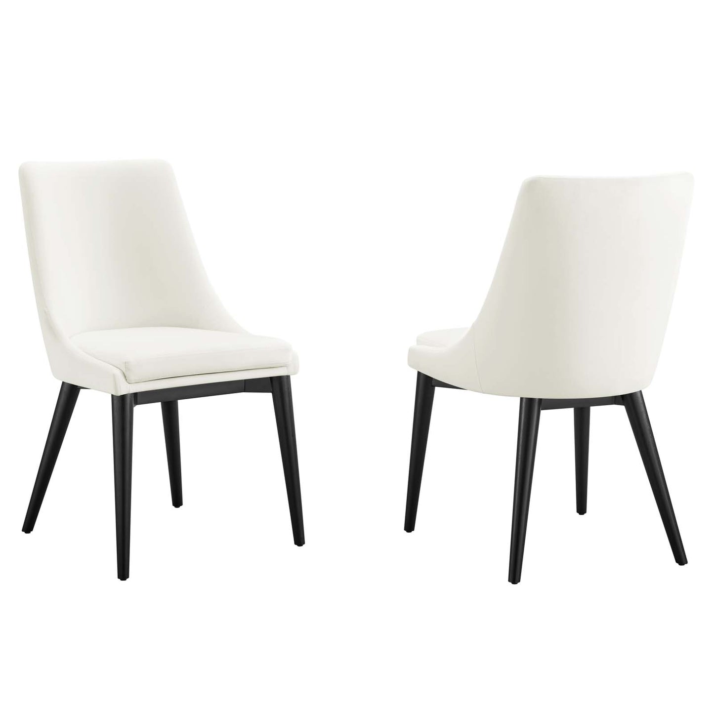 Modway Viscount Velvet Set of 2 Dining Chairs with White Finish EEI-5816-WHI