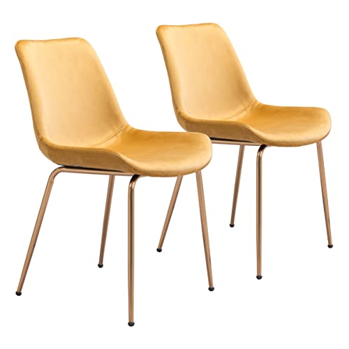 Tony Dining Chair (Set of 2) Yellow & Gold