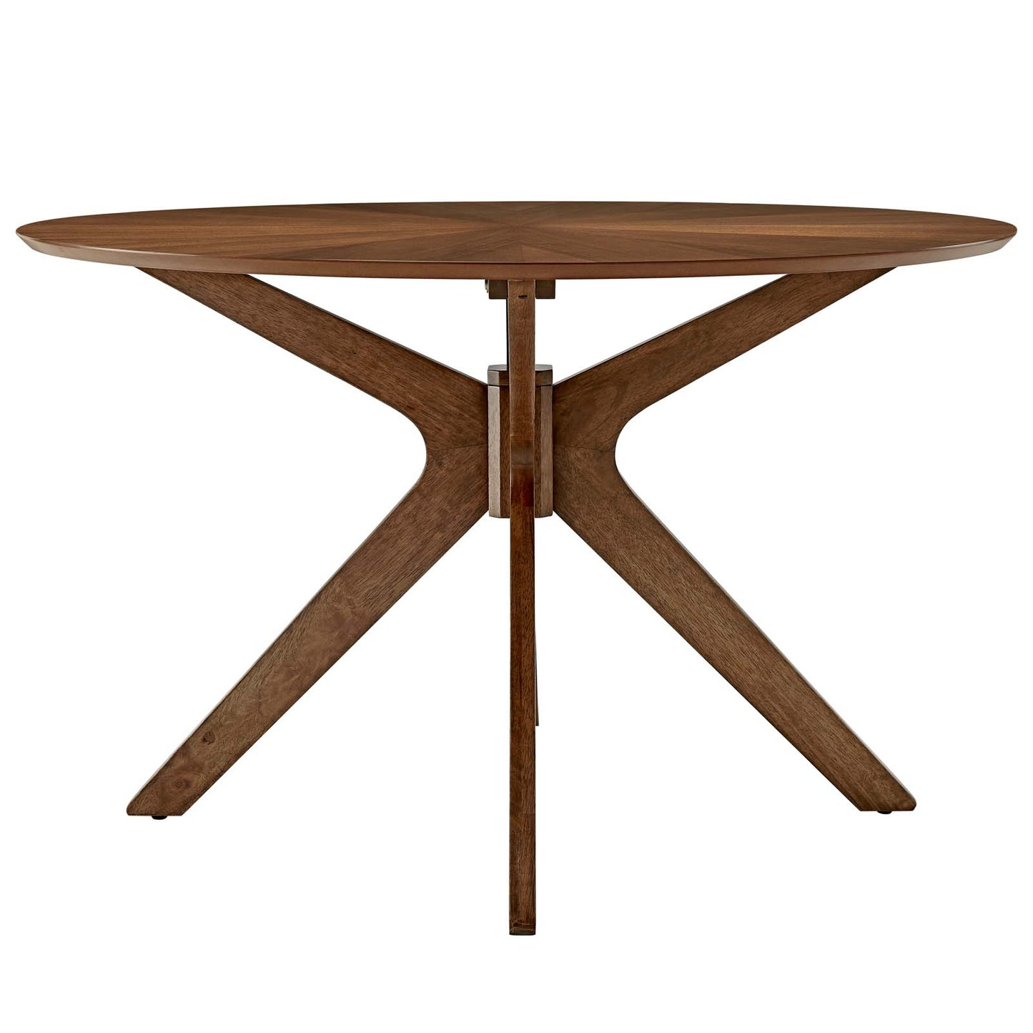 Modway Crossroads 63" Oval Wood Dining Table, Walnut