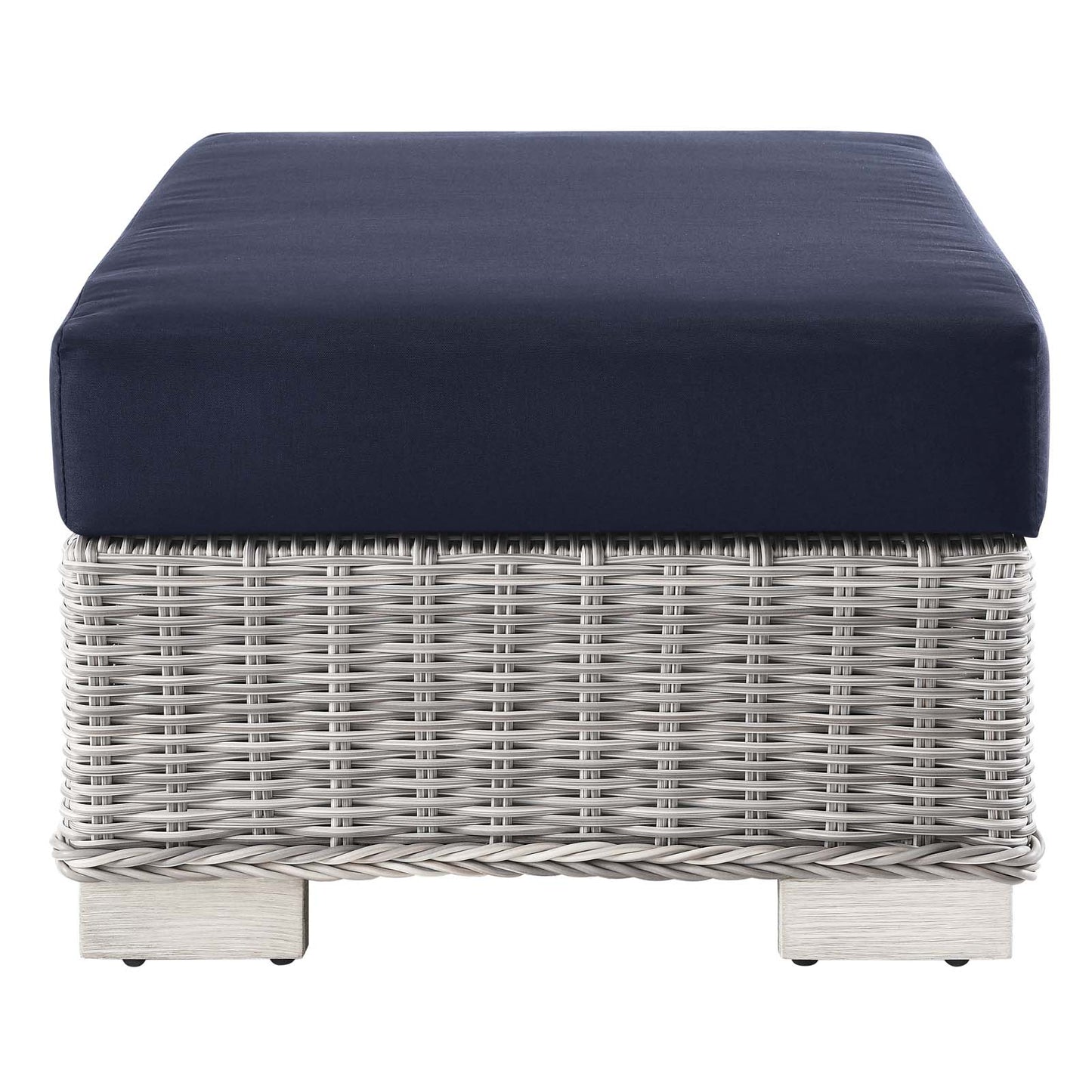 Modway EEI-4839-LGR-NAV Conway Patio Ottoman, Light Gray Navy