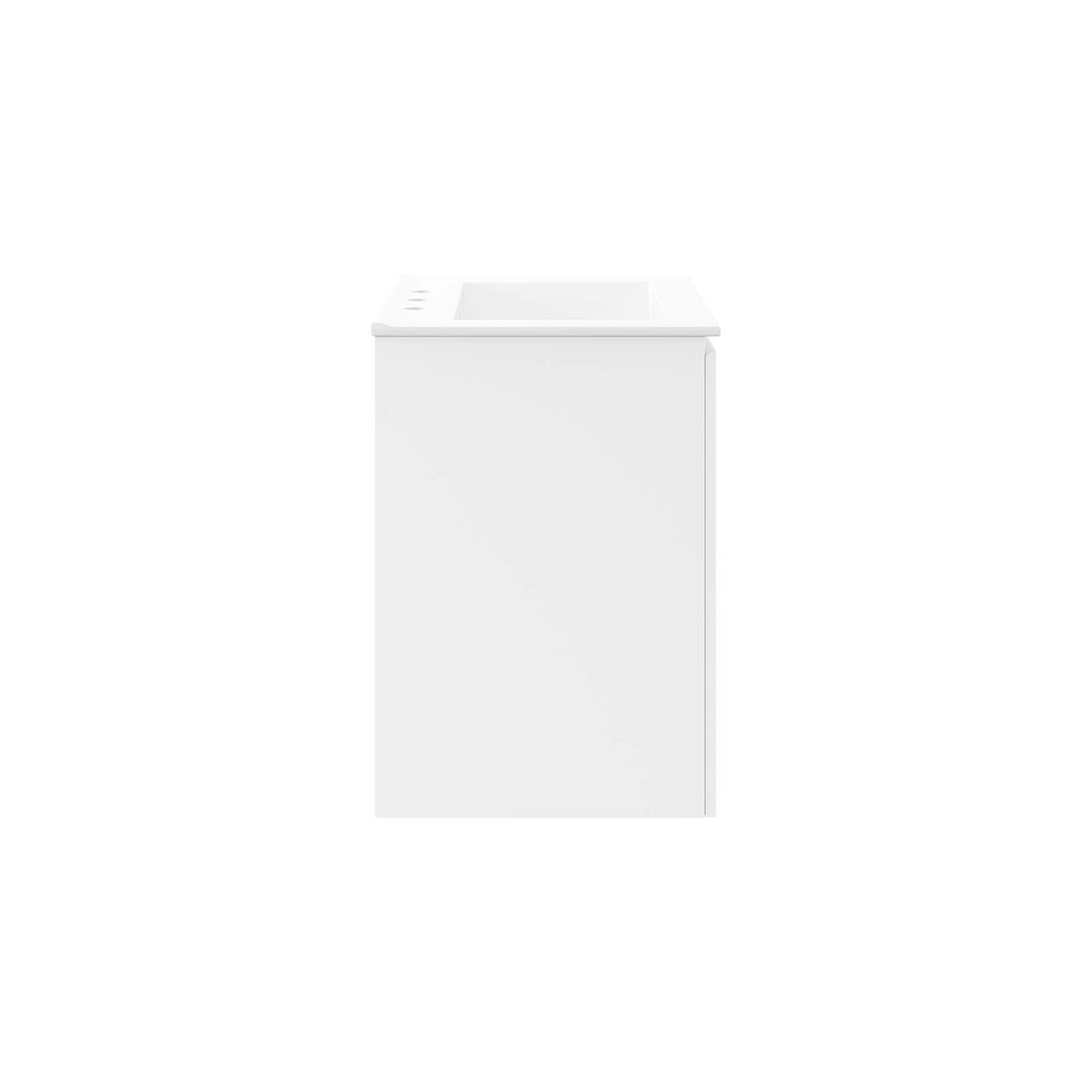 Modway White Bryn Wall-Mount Bathroom Vanity EEI-5777-WHI-WHI