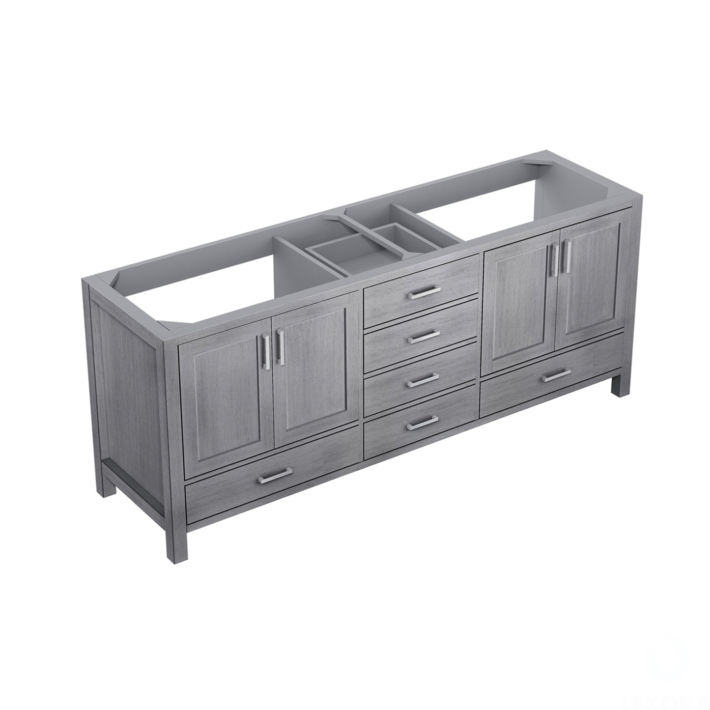 Jacques 80" Distressed Grey Vanity Cabinet Only