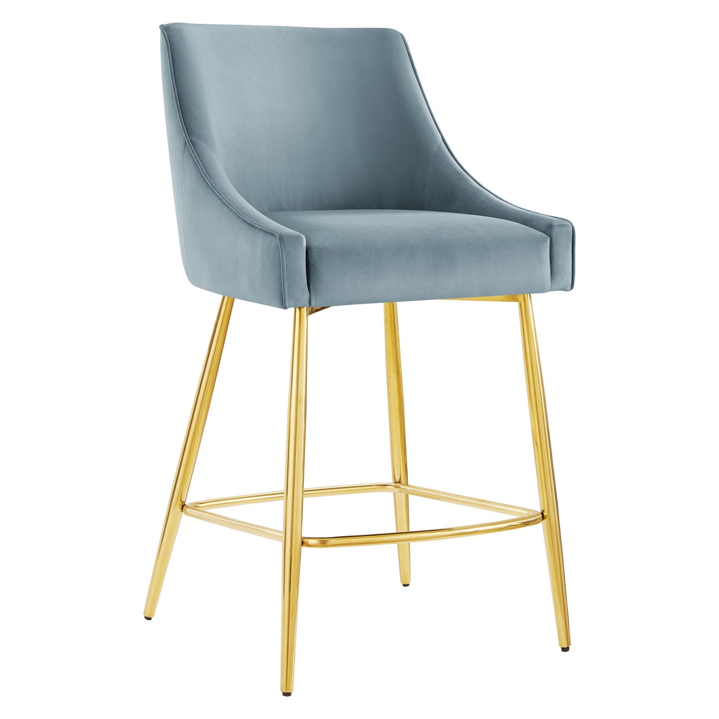 Modway Discern Velvet Counter Stool with Light Blue Finish EEI-5474-LBU