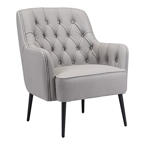 Zuo Modern - Tasmania Accent Chair Gray - Modern - Seating - Steel, Plywood, Foam, 100% Polyester - Indoor - 35.4in Height