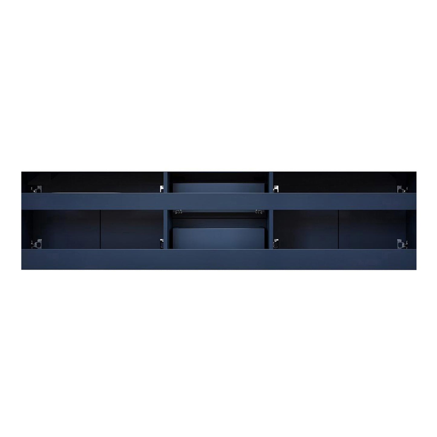 Geneva 72" Navy Blue Double Vanity, no Top and 30" LED Mirrors